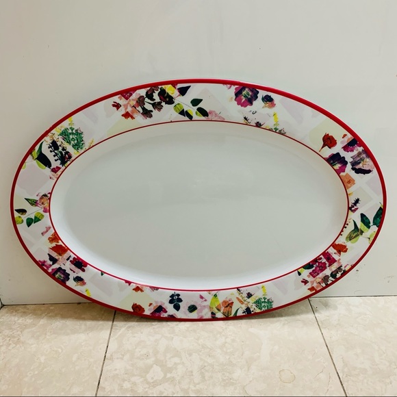 NWT Melamine Serving Tray with flowers 20”L x13” W - Picture 1 of 1